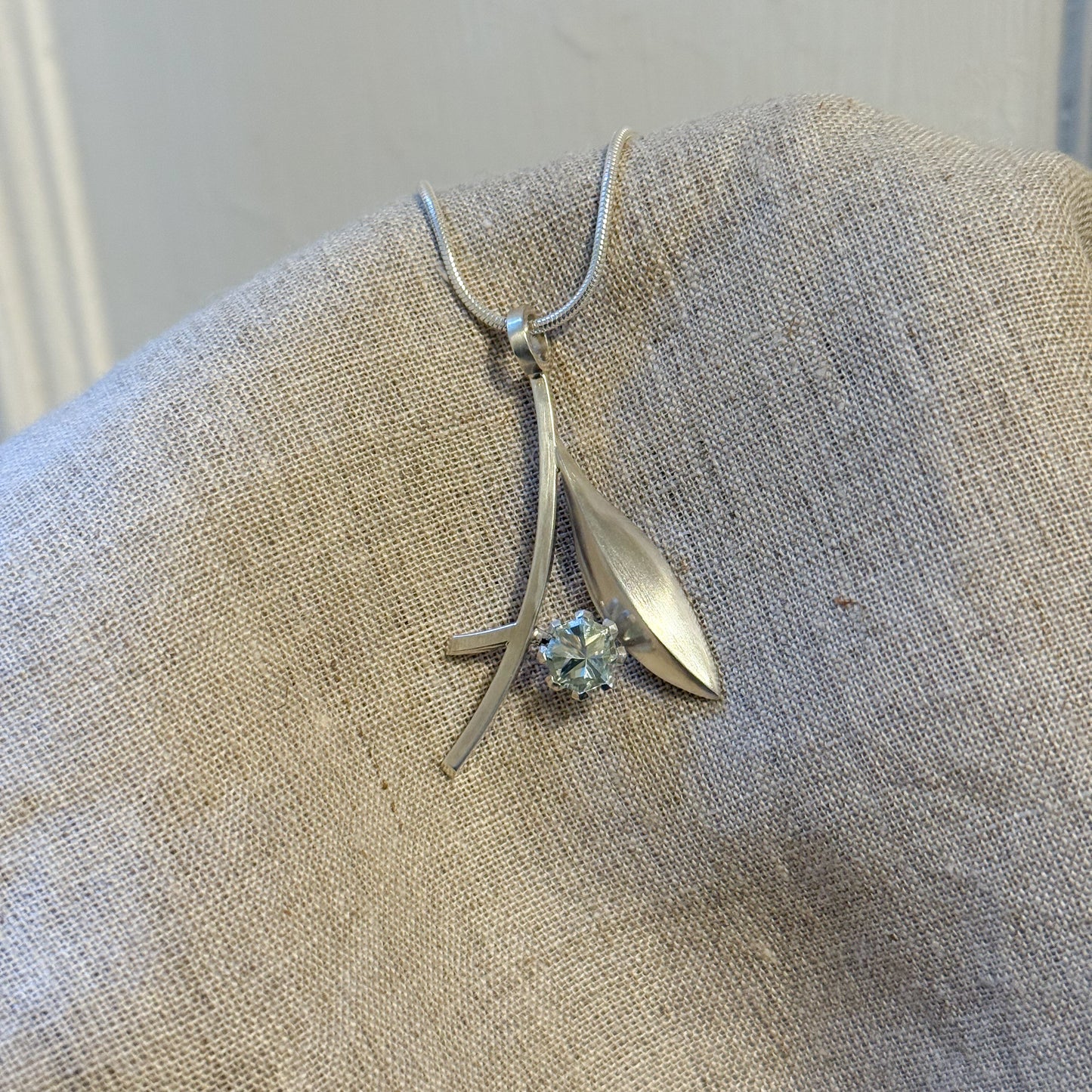 Mint Amethyst Botanical Necklace