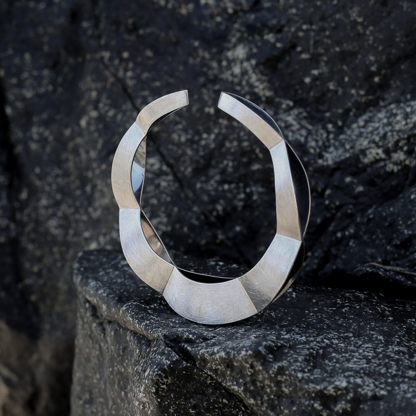 Blood stone, patinated sterling silver, contemporary design necklace